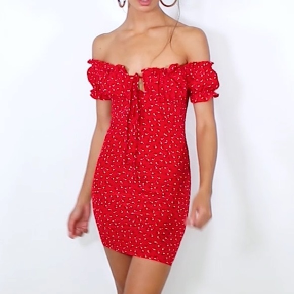 Off the shoulder polly dress - Picture 5 of 5